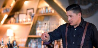 mixing at distillery ax and the oak