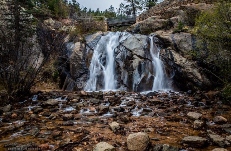 Helen Hunt Falls in N Cheyenne Canon Park, home to many of Colorado Springs best trails and waterfalls in Colorado Springs.