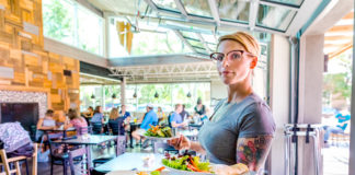 waitress in coquette's bistro