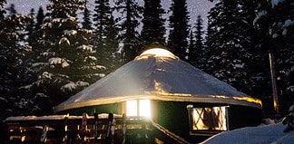 backcountry yurt hut trip
