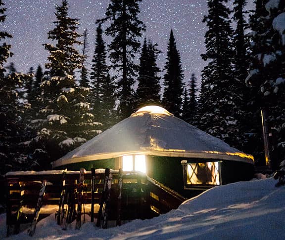 backcountry yurt hut trip