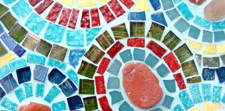 creativity option tile mosaic from concrete couch