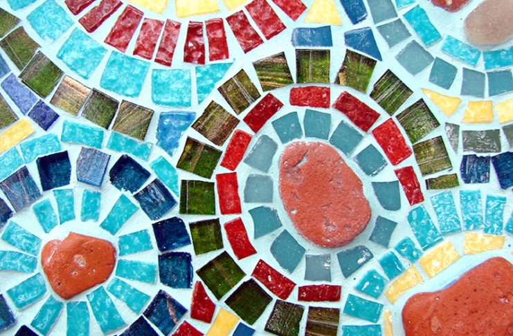 creativity option tile mosaic from concrete couch