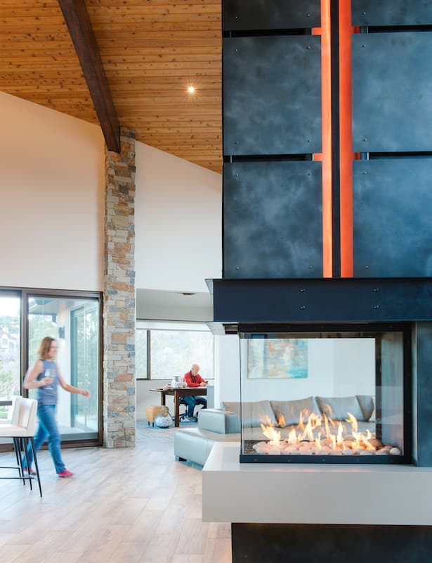 broadmoor bluffs home interior fireplace