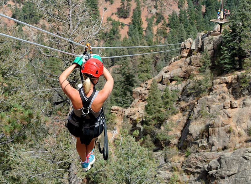 zip lining below pikes peak