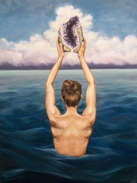 woman in ocean portrait in forever yours the land