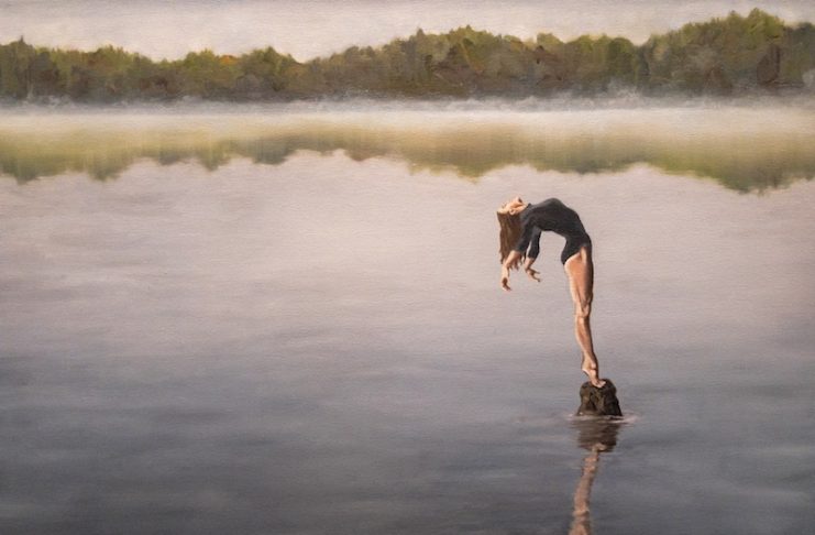 trust fall over lake in forever yours the land
