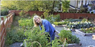 woman urban farming