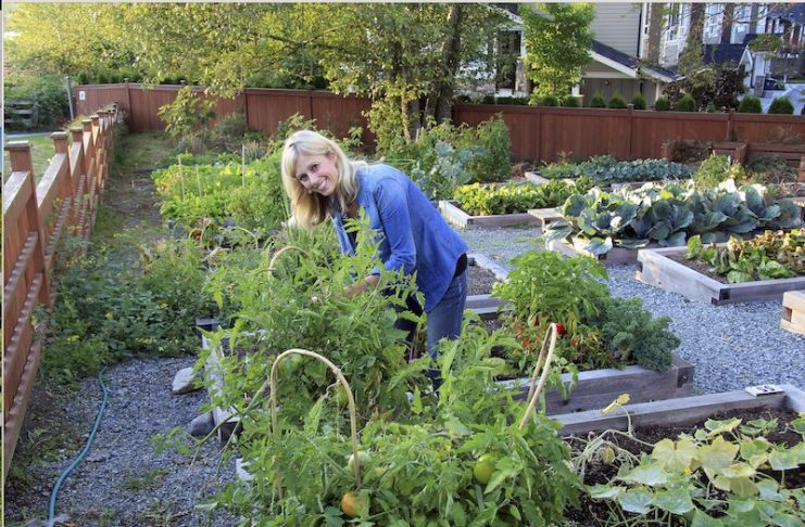 woman urban farming