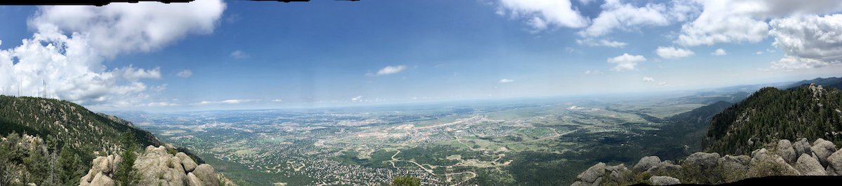 panorama view from top of cheyenne mountain