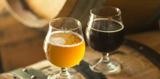 barrel aged beers, dark and light.