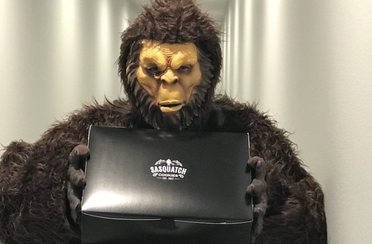 A sasquatch deliveryman will bring fresh-baked cookies to your home near downtown Colorado Springs.