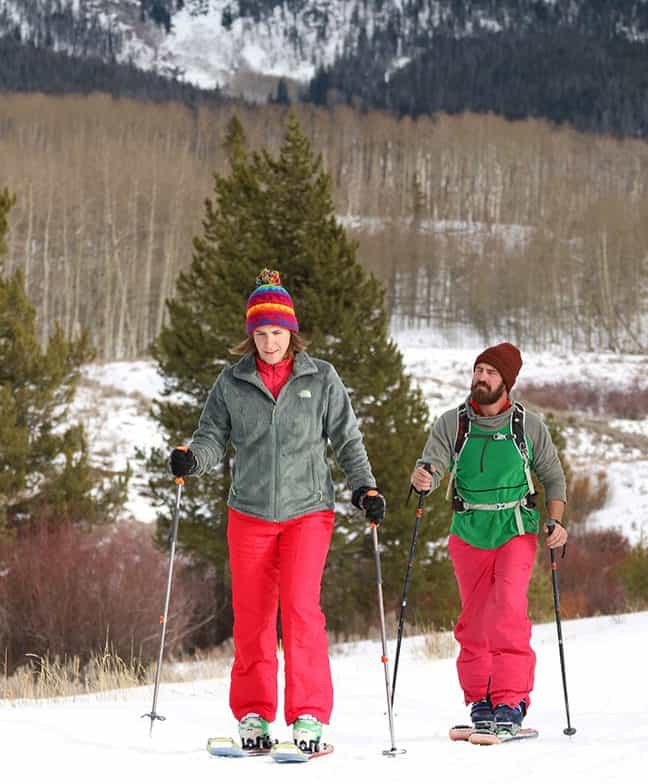 Jimmy and Alicia skiing near the yurt