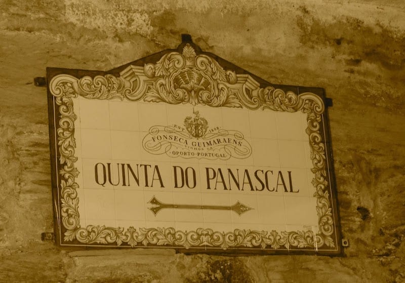 Sign for winery in Portugal.
