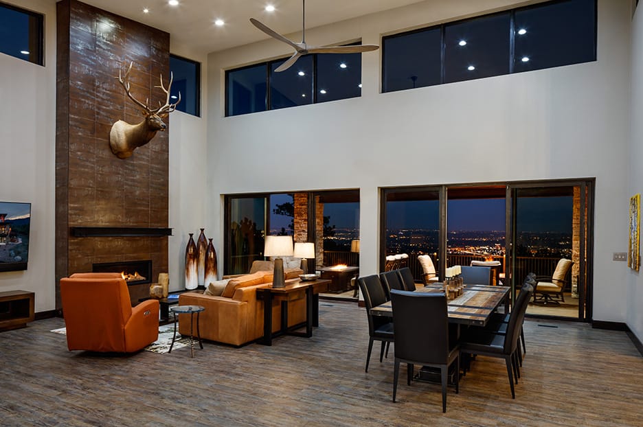 living room and dining room space