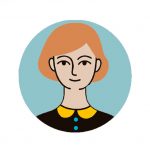 Graphic of a young woman.