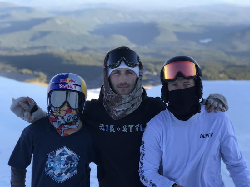 snowboarders JJ Thomas, Shaun White, Toby Miller