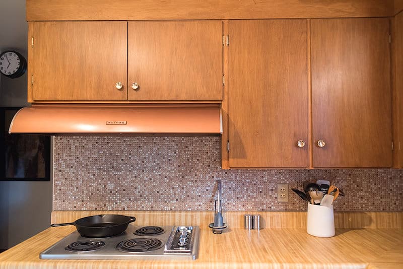 The kitchen in the 1956 ranch house with original design elements