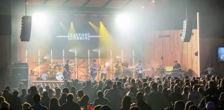 Easton Corbin performing at Boot Barn Hall