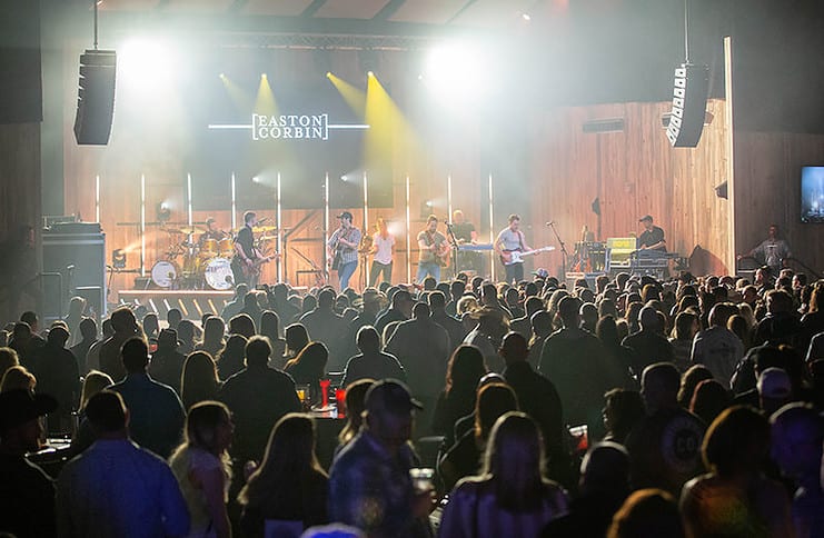 Easton Corbin performing at Boot Barn Hall