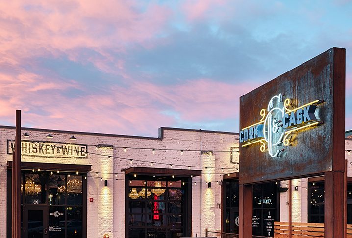 patios at Atomic Cowboy, dos santos, cork and cask