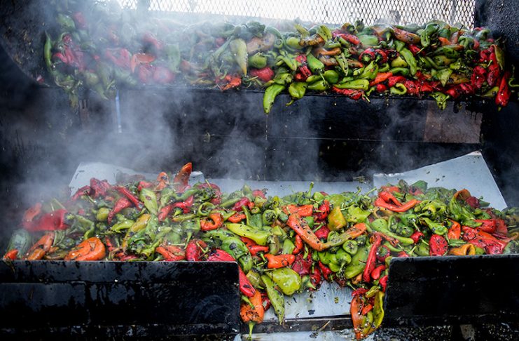 Roasting chiles