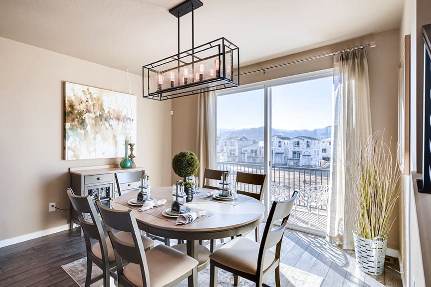 View of the Front Range from the kitchen of a Midtown collection home