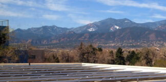 Worner solar panels at Colorado College that helps reduce the institution's carbon footprint