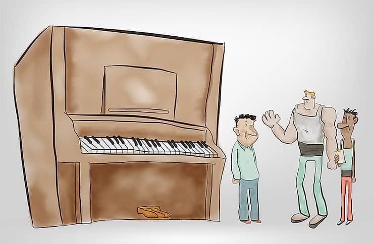 Piano moving illustration.