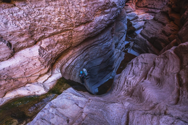 Rapelling into the Grand Canyon in Into the Canyon featured at Banff Mountain Film Festival