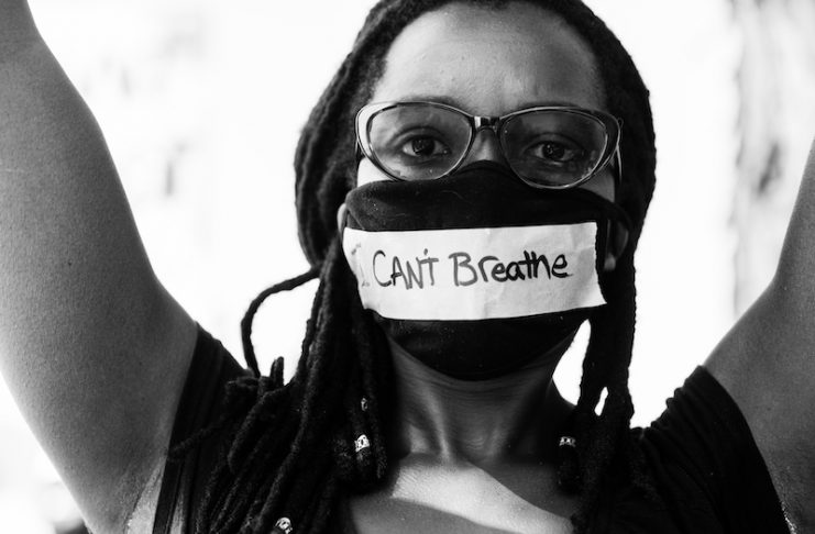 I can't breathe mask at Black Lives Matter protests in Colorado Springs