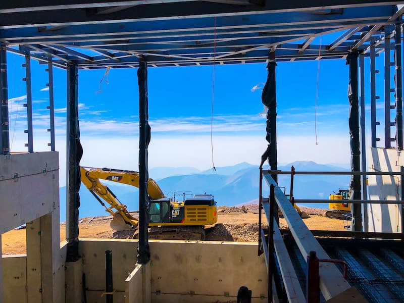 Pikes Peak Summit Complex view through windows of Mount Rosa