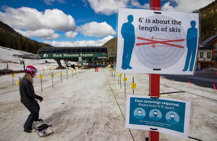 COVID-19 skiing at A-Basin earlier this Spring. Ski pass deals are in the works for next season, even with pandemic uncertainties.