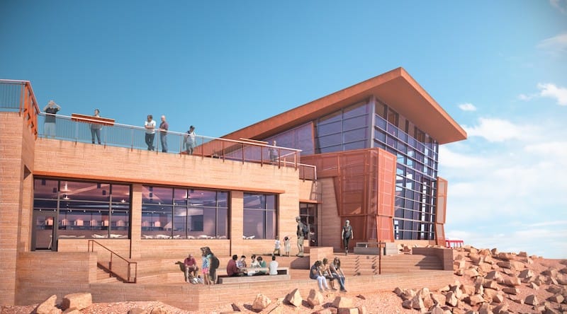 Rendering of Pikes Peak Summit Complex dining terrace