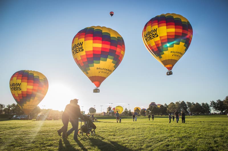 Rainbow Ryders balloons launch at the Colorado Springs Labor Day Lift Off