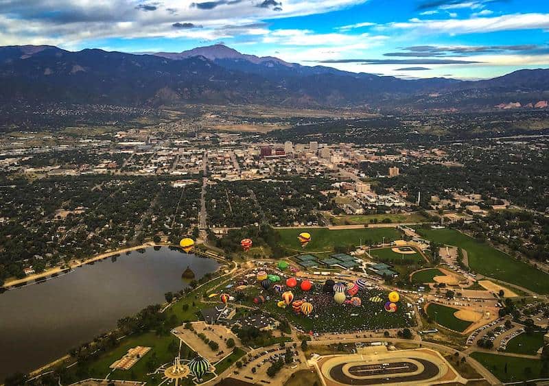 Hot air balloons over Colorado Springs