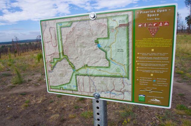 Trail map in Pineries Open Space
