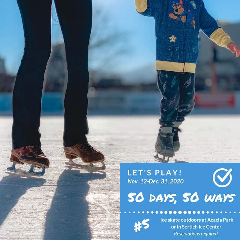 Ice skaters in Acacia Park, Colorado Springs