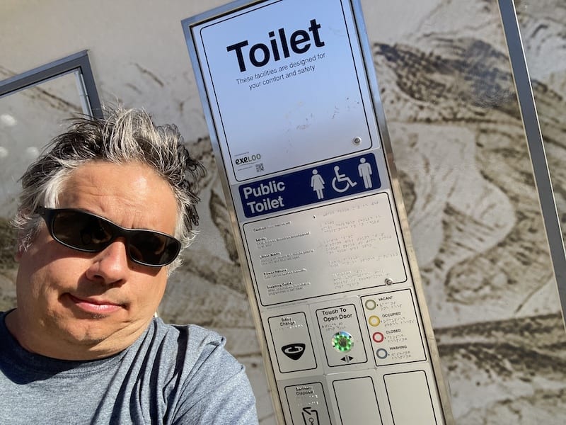 Author Steven Hayward outside the $300k bathroom in Colorado Springs
