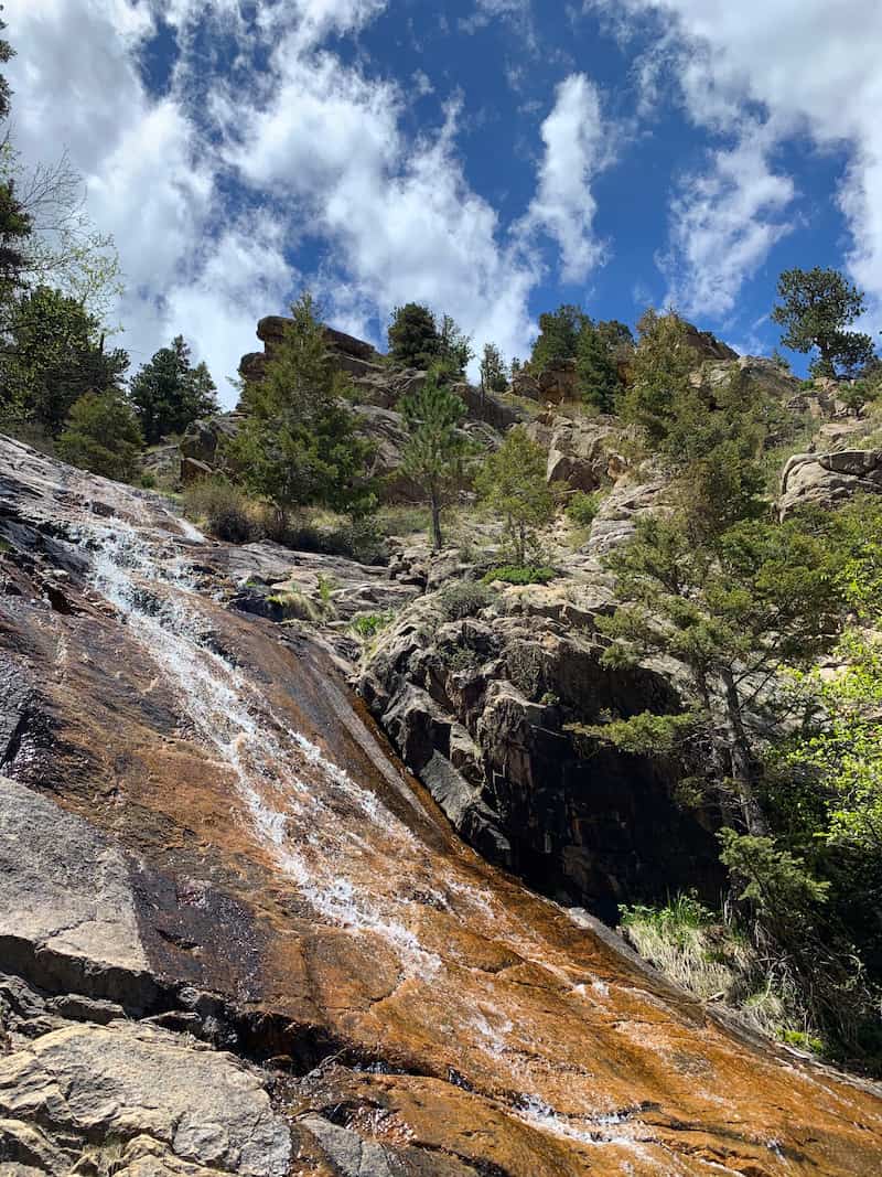 Looking up from the base of St. Mary's Falls