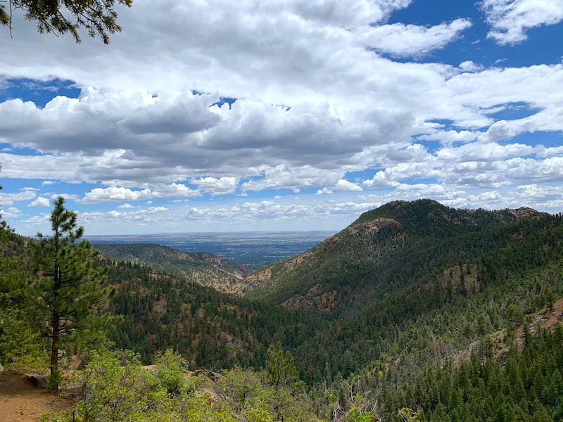 Views of Colorado Springs from the overlook along the St. Mary's Trail