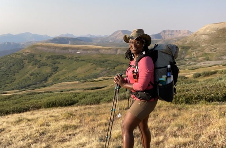Patricia Cameron, aka Blackpacker, thru-hiking the Colorado Trail
