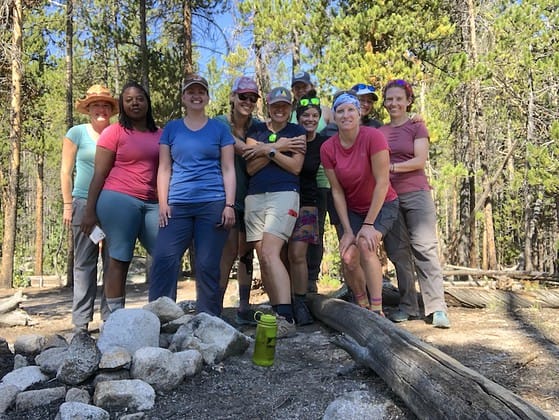 Patricia Cameron at Coney Summit, the highest point on the Colorado Trail, in the San Juan Mountains