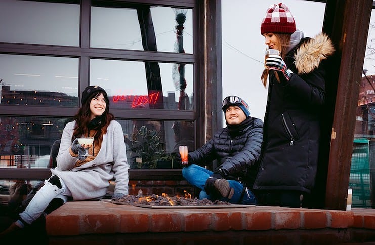 People drinking outdoors at local restaurants in Colorado Springs