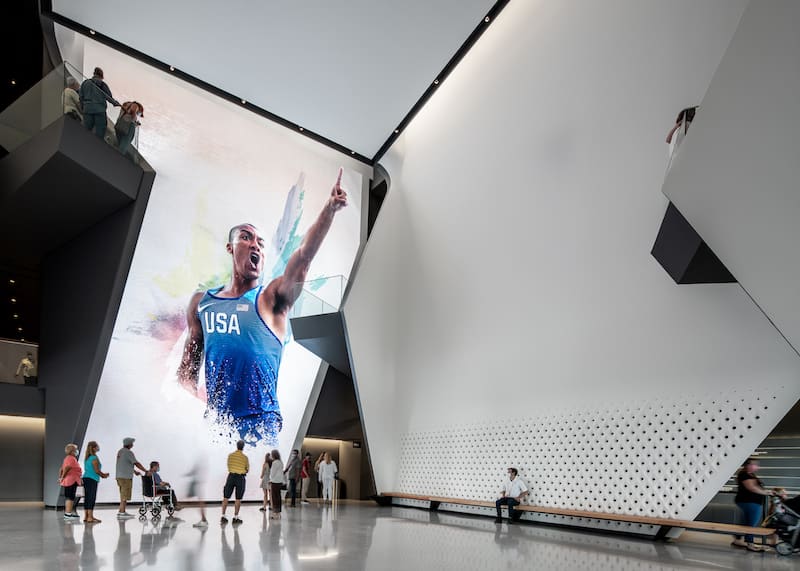 Inside the Atrium at the U.S. Olympic and Paralympic Museum