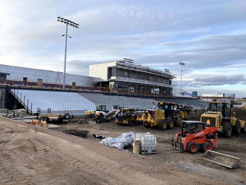 Construction in February on Switchbacks Weidner Field ahead of its grand opening in 2021