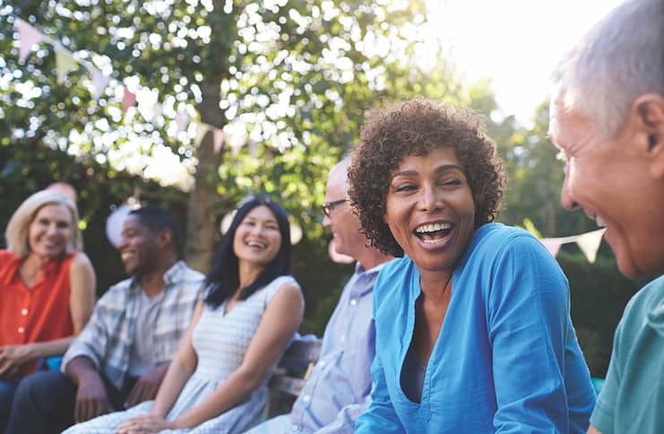 People laughing at The Retreat, an OakwoodLife community at Banning Lewis Ranch