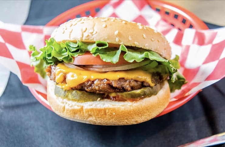 Vegan burger from Santana's Vegan Grill