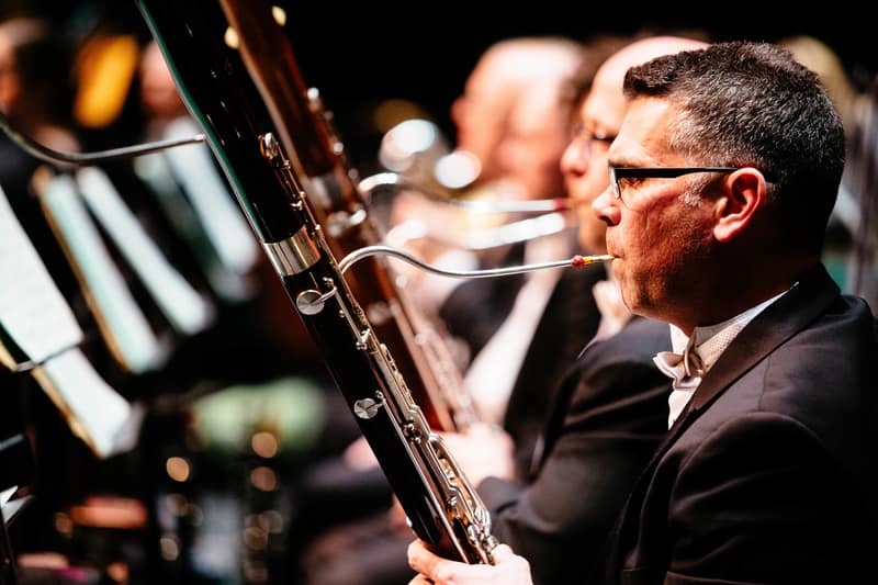 close up shot of a colorado springs philharmonic performance