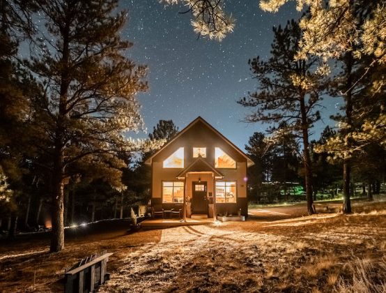 Florissant Fishing Cabin under the stars of the Colorado sky